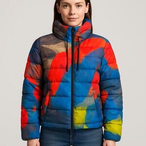 CLAIRE DESJARDINS Abstract Puffer Jacket Women’s Medium Dopamine Dressing